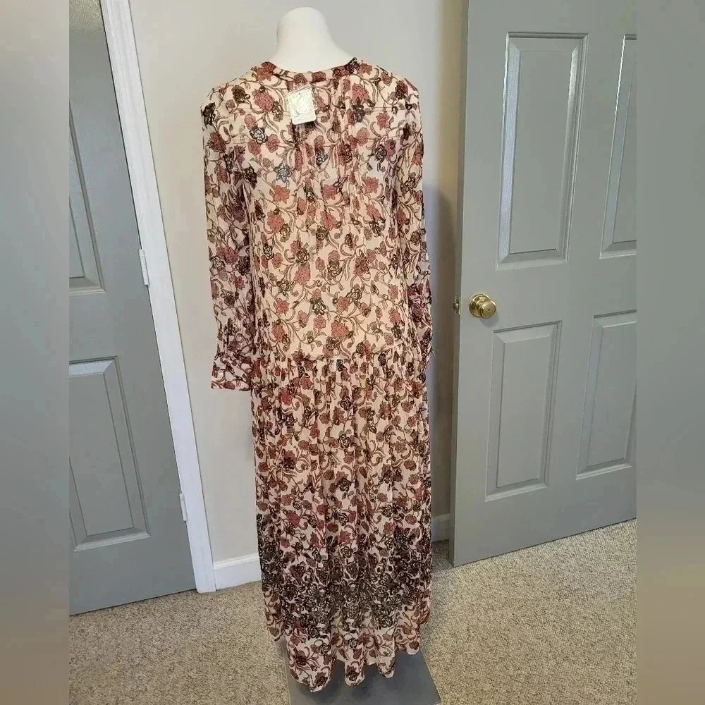 Free People See It Through Flo in Tea Combo Floral Maxi Dress (XS)NWT - Picture 7 of 14